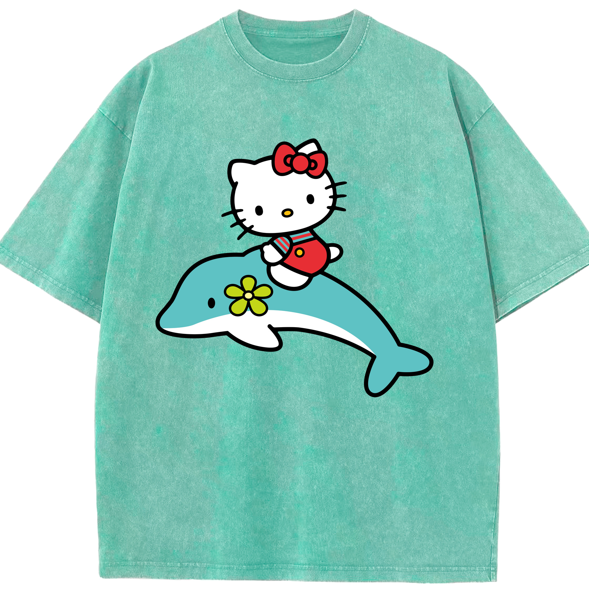 （画像用） Hello Kitty ハローキティ 綿100% ヴィンテージ風 半袖Tシャツ（フロントプリント）